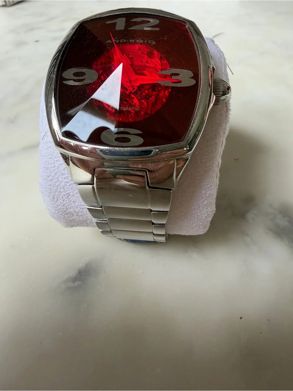 Android Prism Stainless Steel Men's Watch with Red Crystal Dial AD505